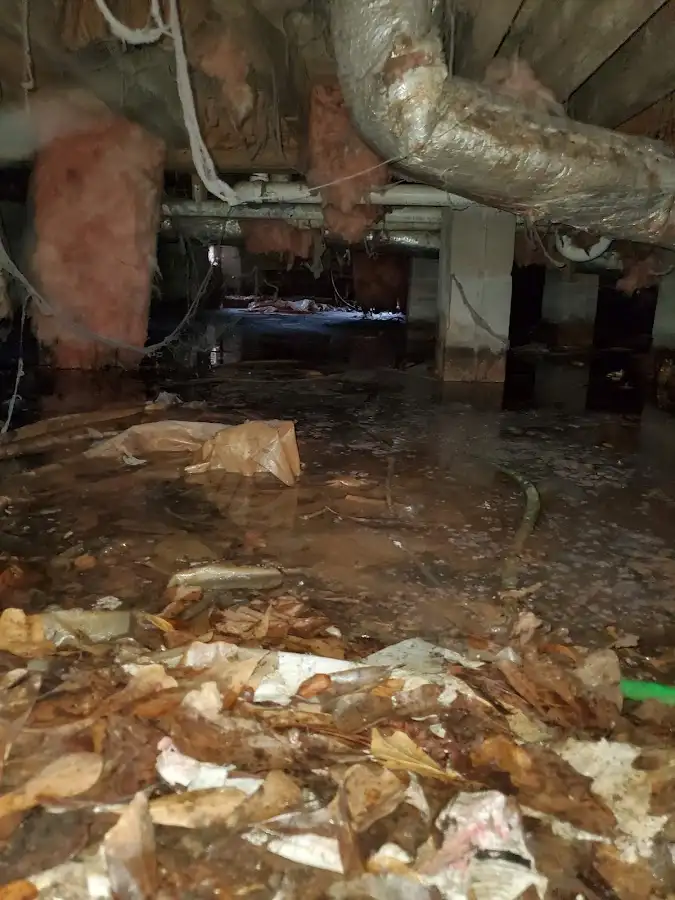Crawl space flood assessment for Commercial Water Damage Restoration in Tulare